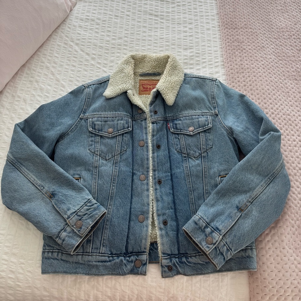 Levi's Light Blue Denim Sherpa-Lined Jean Jacket